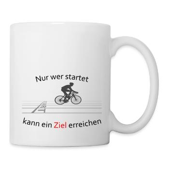 Fahrradfahrer, verfolge dein Ziel - Tasse - Weiß - Rechts