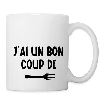 j'ai un bon coup de fourchette - Mug blanc - blanc - Droite