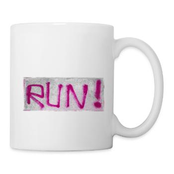 Graffiti PINK text RUN - Mug - white - Right