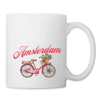 Amsterdam Fleur Vélo Souvenir Hollandais - Mug blanc - blanc - Droite