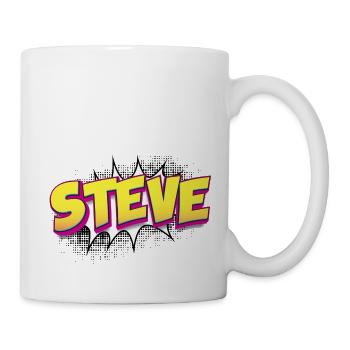 Steve Nom personnalisé Style bande dessinée Pop Art, Steve - Mug blanc - blanc - Droite