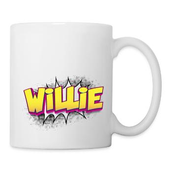 Willie Benutzerdefinierter Name Comic-Stil Pop-Art, - Tasse - Weiß - Rechts