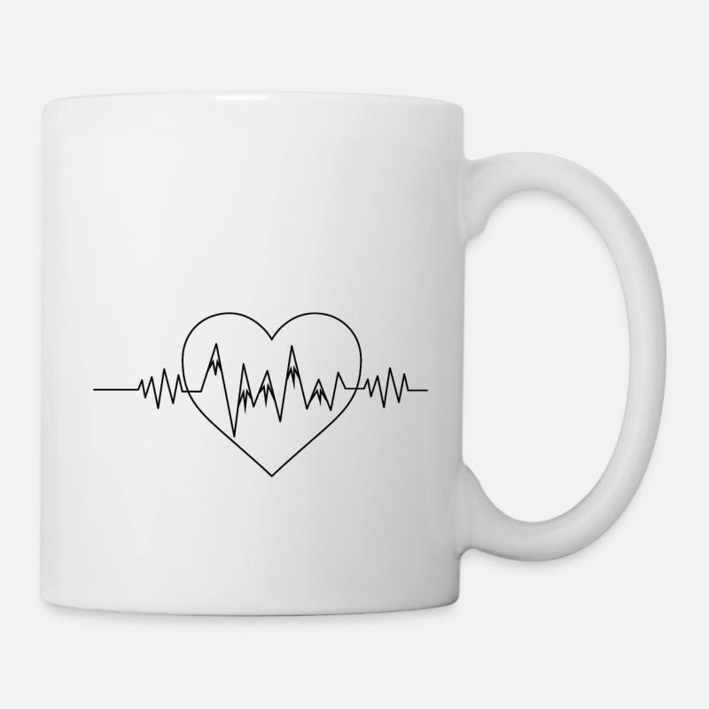 Herzschlag - Herz - Berg - (2) - Tasse - Weiß