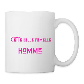 Cette femelle appartient à un homme qui déchire - Mug blanc - blanc - Droite