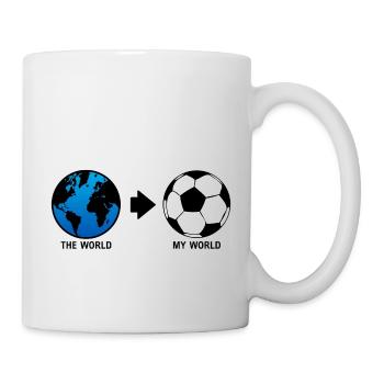 die Welt mein Fuß Fußball Humor Sport 24102 Z - Tasse - Weiß - Rechts