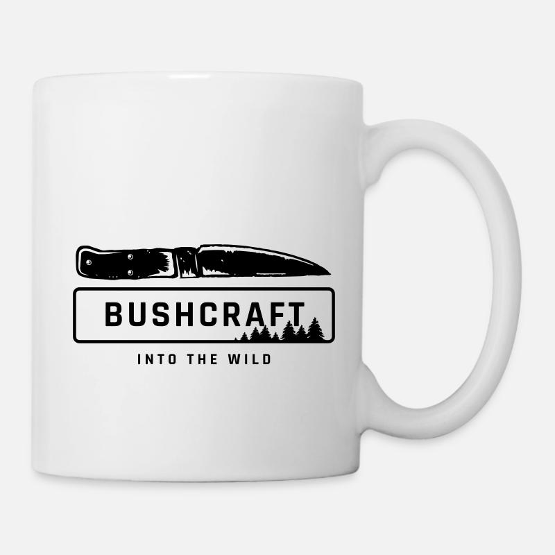 Bushcraft & Into the Wild - Überlebensmesser - Tasse - Weiß