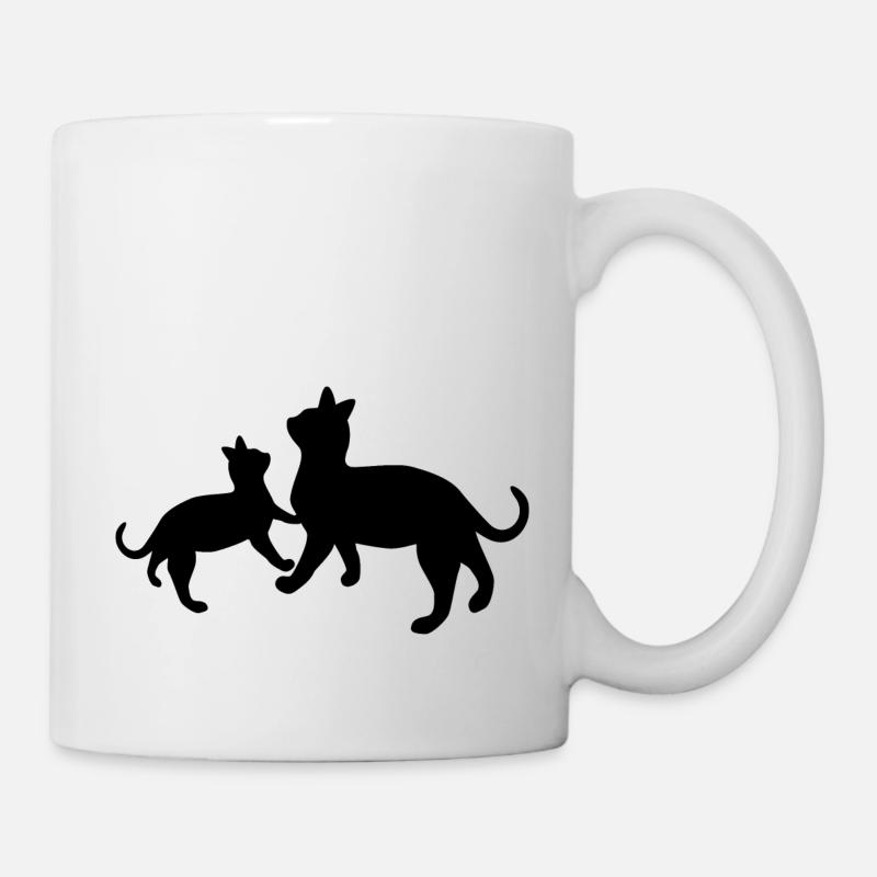 Chats noirs - Mug blanc - blanc