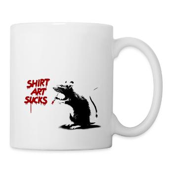 SHIRT ART SUCKS Red Rats Street Art - Mug - white - Right