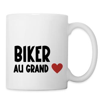 biker au grand cœur - Mug blanc - blanc - Droite