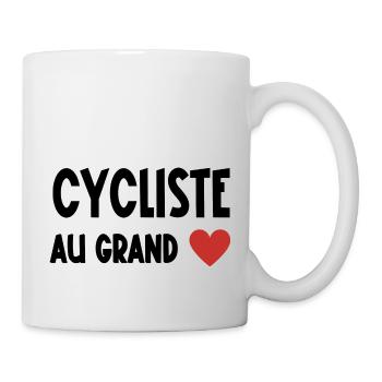 cycliste au grand cœur - Mug blanc - blanc - Droite