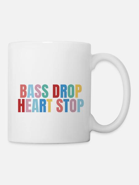 bass drop heart stop - Mug - white