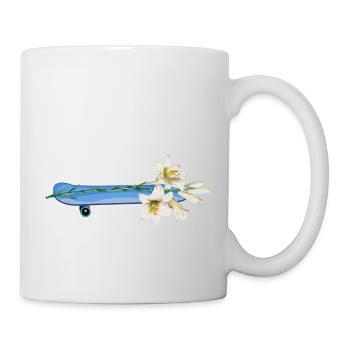 skate sk8 skateboarder "skateing-flower" halfpipe - Tasse - Weiß - Rechts