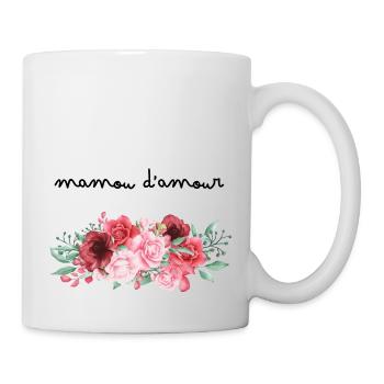 Mamou d’amour fleurs- idée cadeau mamie - Mug blanc - blanc - Droite