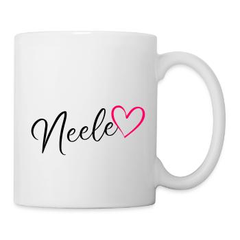Neele Name Vorname Herz Pink - Tasse - Weiß - Rechts