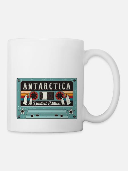 Vintage Antarctica with Penguin - Mug - white