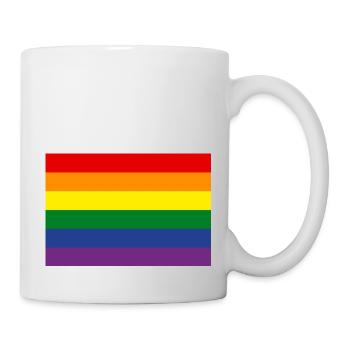 Regenbogenfahne - Tasse - Weiß - Rechts