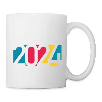2024 happy new year Jahreszahl Datum Zahl Anno - Tasse - Weiß - Rechts