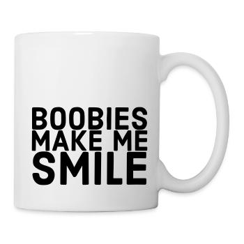 Les fous me font sourire - Mug blanc - blanc - Droite