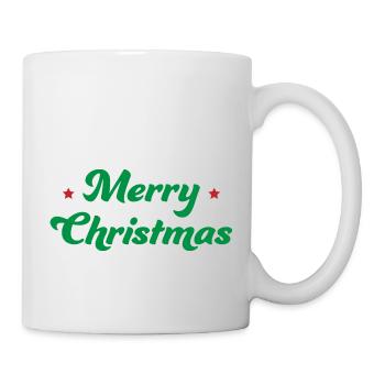 Merry Christmas Sternchen gruen rot - Tasse - Weiß - Rechts