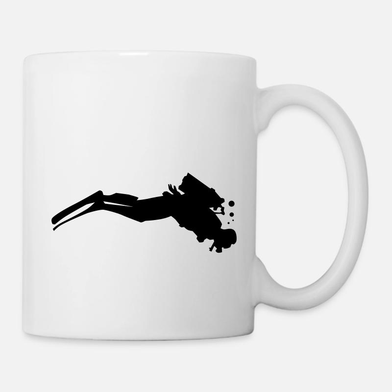 Taucher mit Luftblasen Unterwasser - Tasse - Weiß