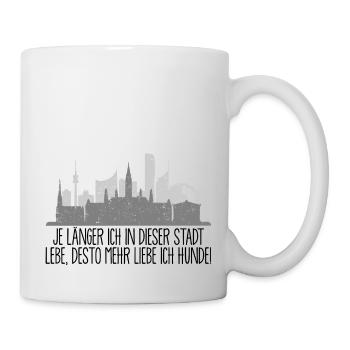 je länger ich in Wien lebe, desto mehr liebe Hunde - Tasse - Weiß - Rechts