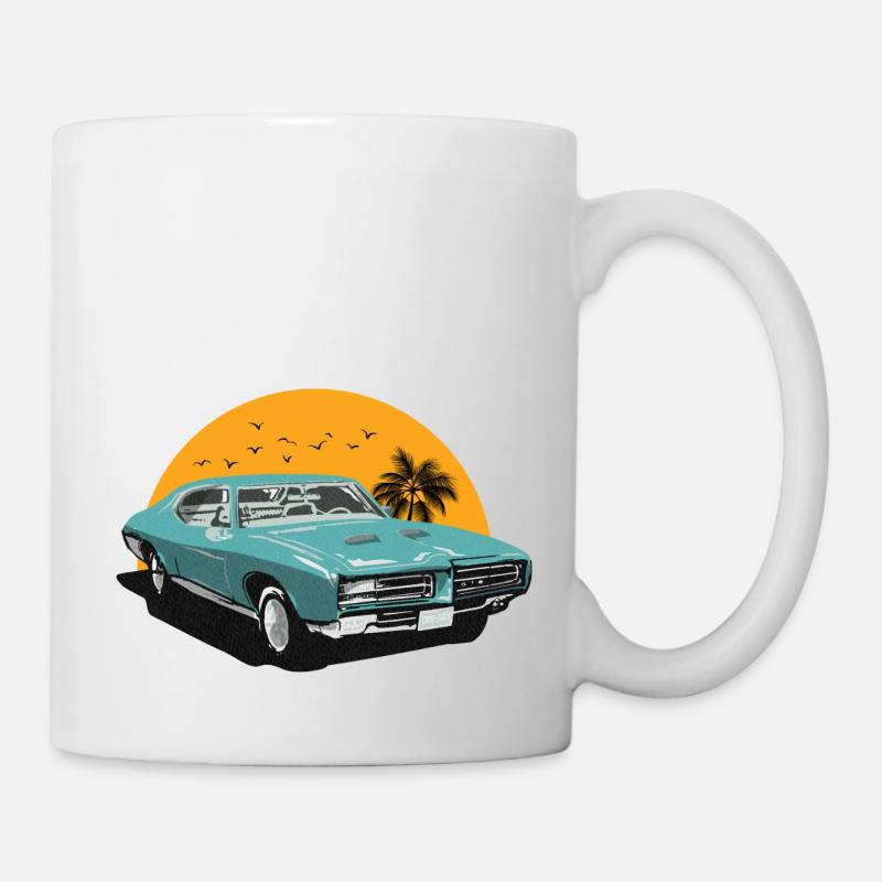 Voiture classique-voiture ancienne - Mug blanc - blanc