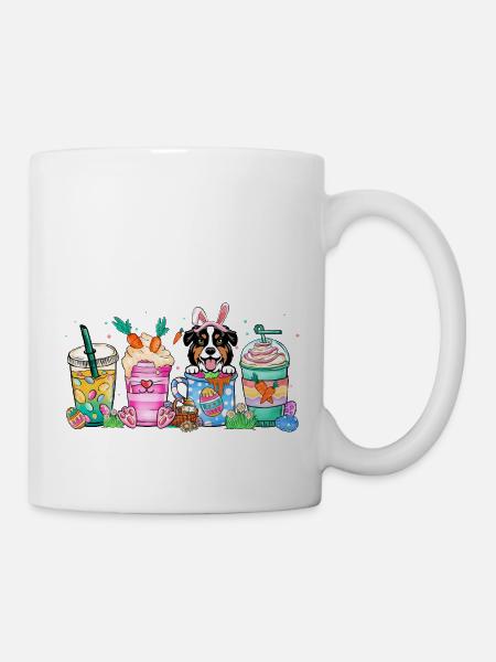 Chien café easter australiansheperd 4500x5400Austr - Mug blanc - blanc