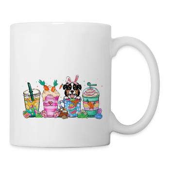 Chien café de Pâques australiansheperd 4500x5400Borde - Mug blanc - blanc - Droite