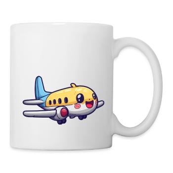 Niedliches Flugzeug - Tasse - Weiß - Rechts