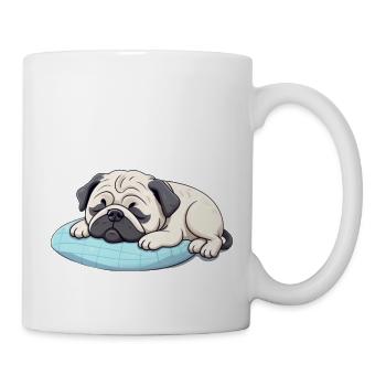 Lazy Pug I Sleepy Puggy I Mignon Carlin Frissons - Mug blanc - blanc - Droite