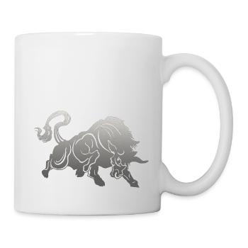 Stier Stierkopf Kopf Logo Steak Beast Gym Horn - Tasse - Weiß - Rechts
