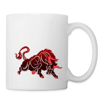 Stier Stierkopf Kopf Logo Steak Beast Gym Horn - Tasse - Weiß - Rechts