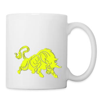 Stier Stierkopf Kopf Logo Steak Beast Gym Horn - Tasse - Weiß - Rechts