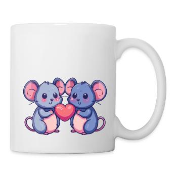 Souris Couple Amour Couple Amoureux - Mug blanc - blanc - Droite