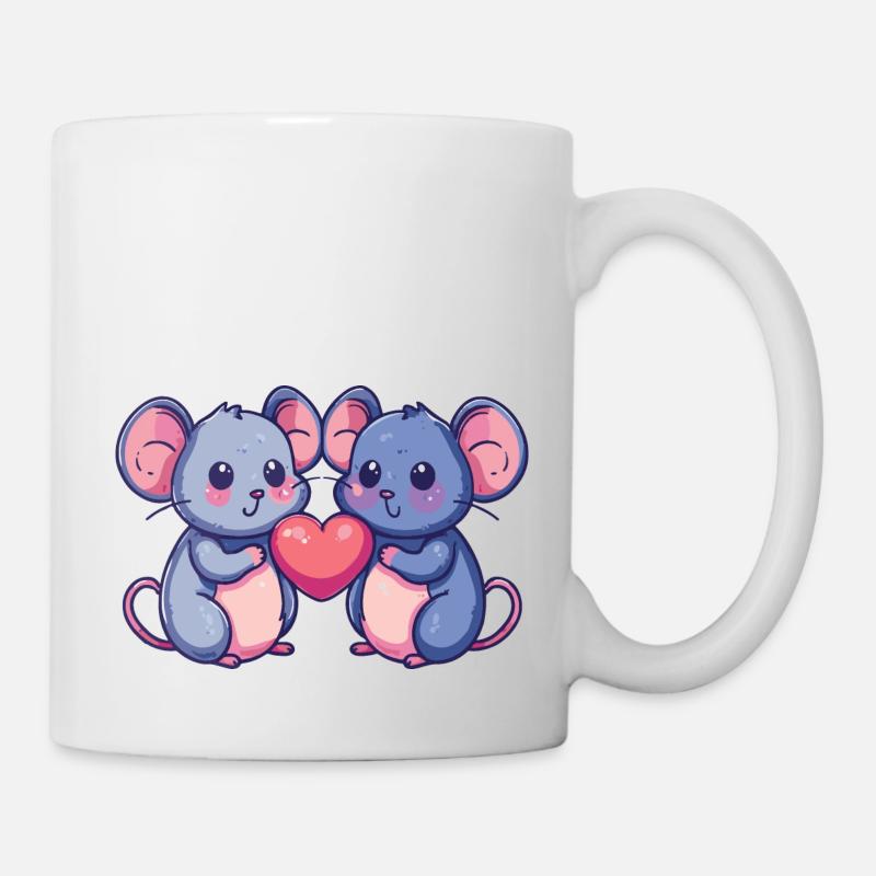 Maus Paar Liebe Couple Verliebt - Tasse - Weiß
