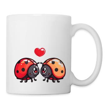 Coccinelle Couple Amour Couple Amoureux - Mug blanc - blanc - Droite