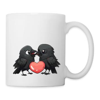 Raven Crow Couple Love Couple In Love - Mug - white - Right