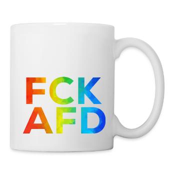 FCK AFD Regenbogen - Tasse - Weiß - Rechts