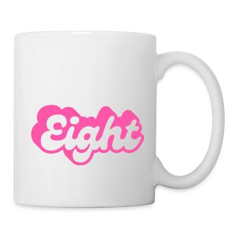 Eight birthday - 8e anniversaire rétro rose - Mug blanc - blanc - Droite