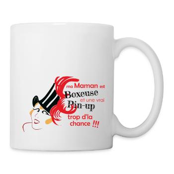 maman pinup boxeuse - Mug blanc - blanc - Droite