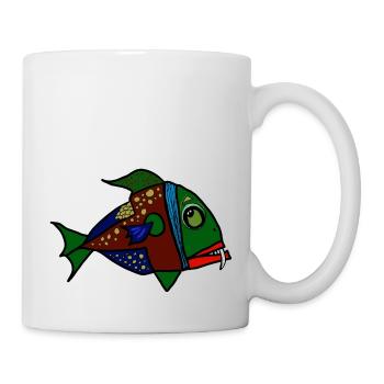 fisch anglerfisch - Tasse - Weiß - Rechts