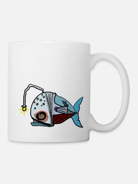 Fischmechanik Neon Farbgebung - Tasse - Weiß