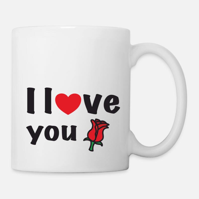 Je t’aime avec Rose - Mug blanc - blanc