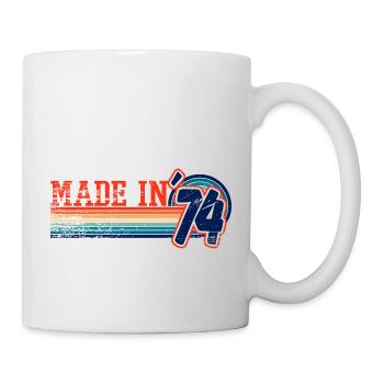 Made in 1974 - Fünfzig Jahre Geburtstagsgeschenk - Tasse - Weiß - Rechts