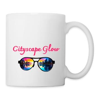 Cityscape Glow, Sunglasses - Mug - white - Right