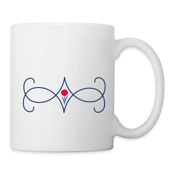 Tulpenblüte mit Wirbelelement - Tasse - Weiß - Rechts
