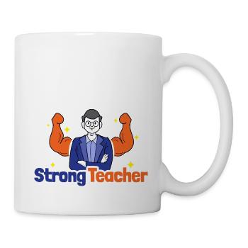 Strong Teacher - Geschenk für Lehrer & Sportlehrer - Tasse - Weiß - Rechts