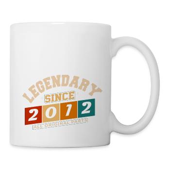 Legendär seit 2012 Vintage Retro Jubiläum - Tasse - Weiß - Rechts