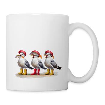 Möwen Konfuzius - nix hören, nix sehen, nix sagen - Tasse - Weiß - Rechts