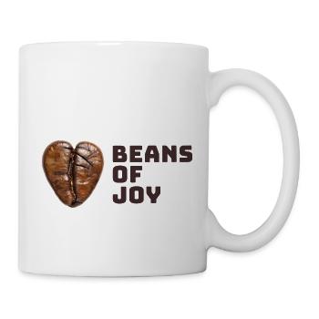 Bohnen der Freude - Kaffee Kaffeebohne in Herzform - Tasse - Weiß - Rechts